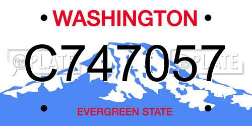 C747057 Washington License Plate