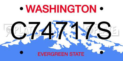 C74717S Washington License Plate