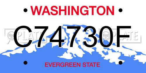 C74730F Washington License Plate