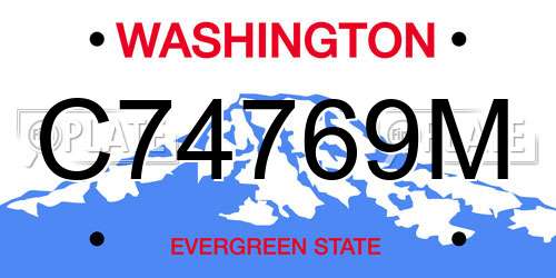 C74769M Washington License Plate