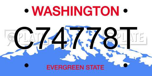 C74778T Washington License Plate