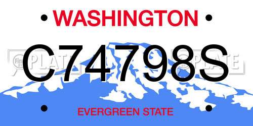 C74798S Washington License Plate
