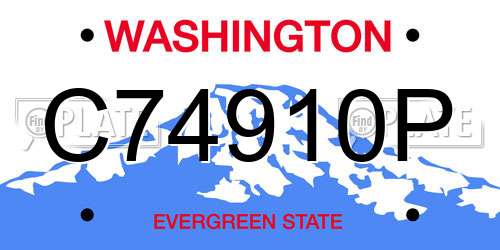C74910P Washington License Plate