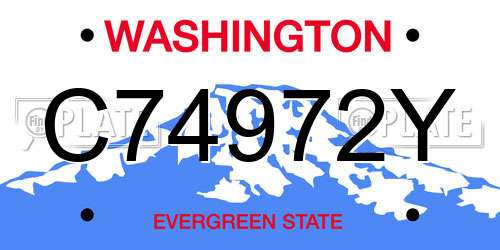 C74972Y Washington License Plate
