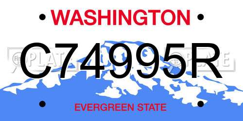 C74995R Washington License Plate