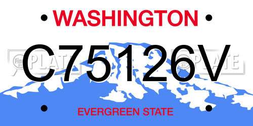 C75126V Washington License Plate