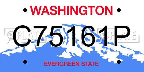 C75161P Washington License Plate