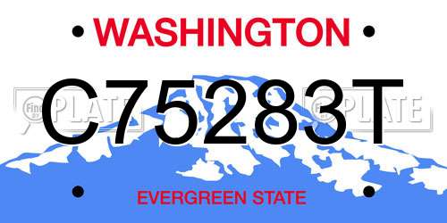 C75283T Washington License Plate