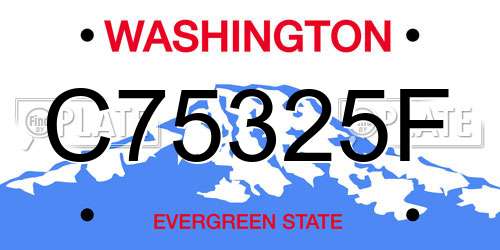 C75325F Washington License Plate