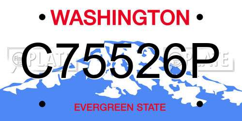 C75526P Washington License Plate