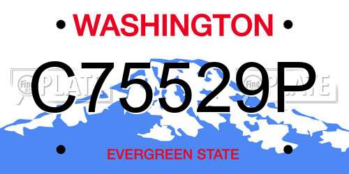 C75529P Washington License Plate