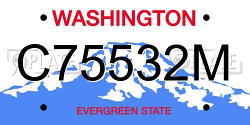 C75532M Washington License Plate