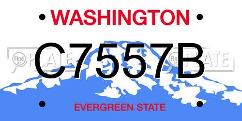 C7557B Washington License Plate