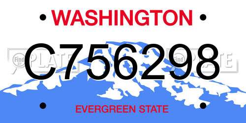 C756298 Washington License Plate