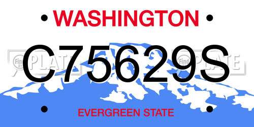C75629S Washington License Plate