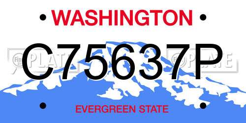 C75637P Washington License Plate