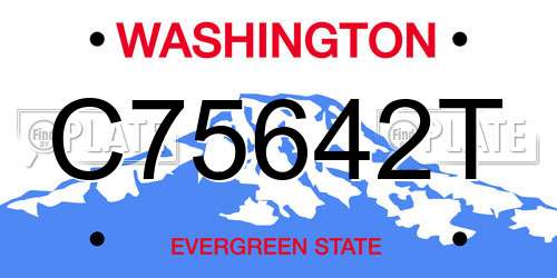 C75642T Washington License Plate