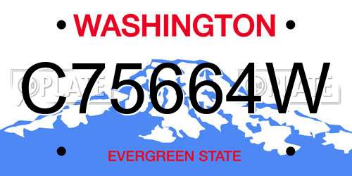 C75664W Washington License Plate