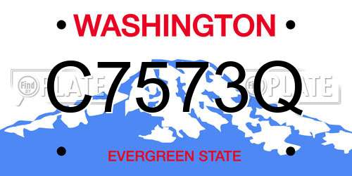 C7573Q Washington License Plate