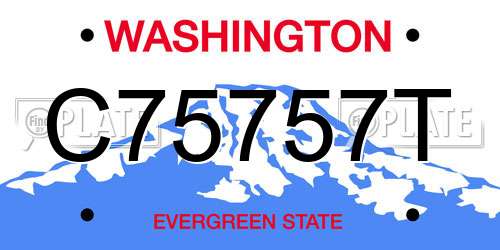 C75757T Washington License Plate