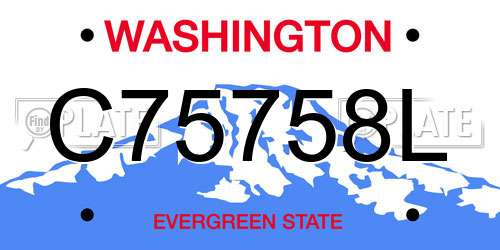 C75758L Washington License Plate