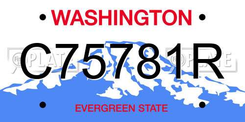 C75781R Washington License Plate
