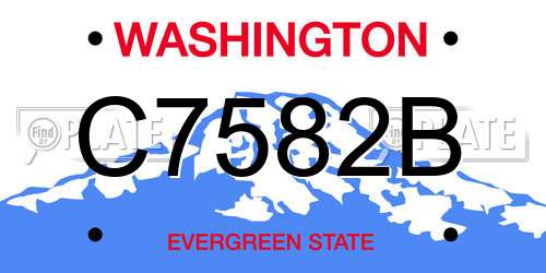C7582B Washington License Plate