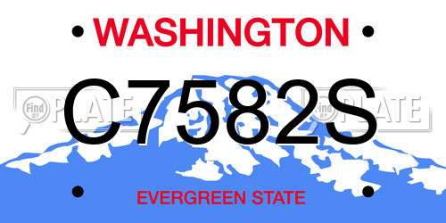 C7582S Washington License Plate
