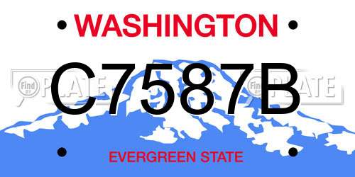 C7587B Washington License Plate