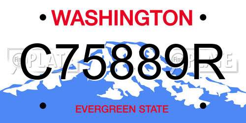 C75889R Washington License Plate