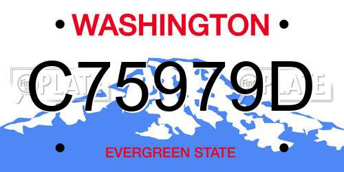 C75979D Washington License Plate