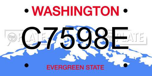 C7598E Washington License Plate