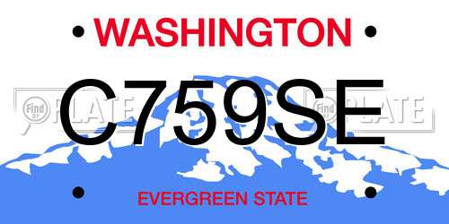 C759SE Washington License Plate