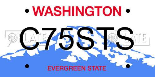 C75STS Washington License Plate