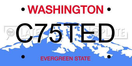 C75TED Washington License Plate