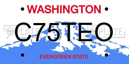 C75TEO Washington License Plate