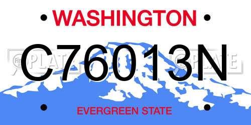 C76013N Washington License Plate