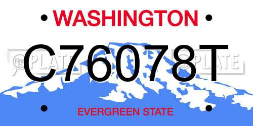C76078T Washington License Plate