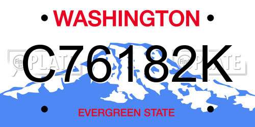 C76182K Washington License Plate