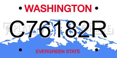 C76182R Washington License Plate