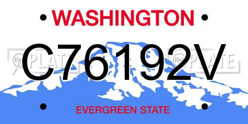 C76192V Washington License Plate