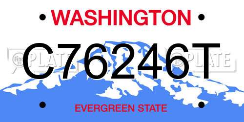 C76246T Washington License Plate