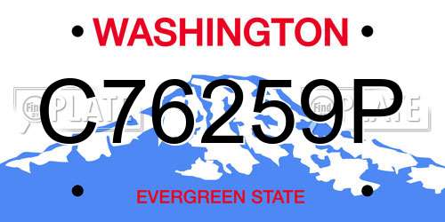 C76259P Washington License Plate
