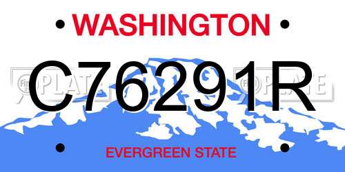 C76291R Washington License Plate