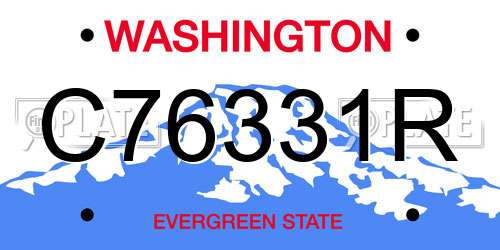 C76331R Washington License Plate
