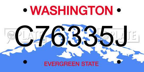 C76335J Washington License Plate