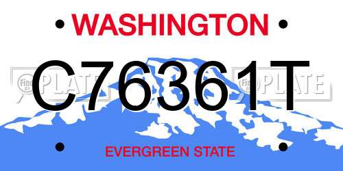 C76361T Washington License Plate