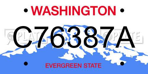 C76387A Washington License Plate
