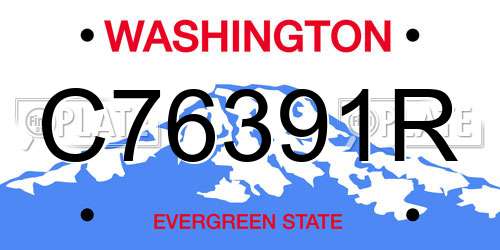 C76391R Washington License Plate