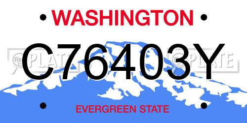 C76403Y Washington License Plate